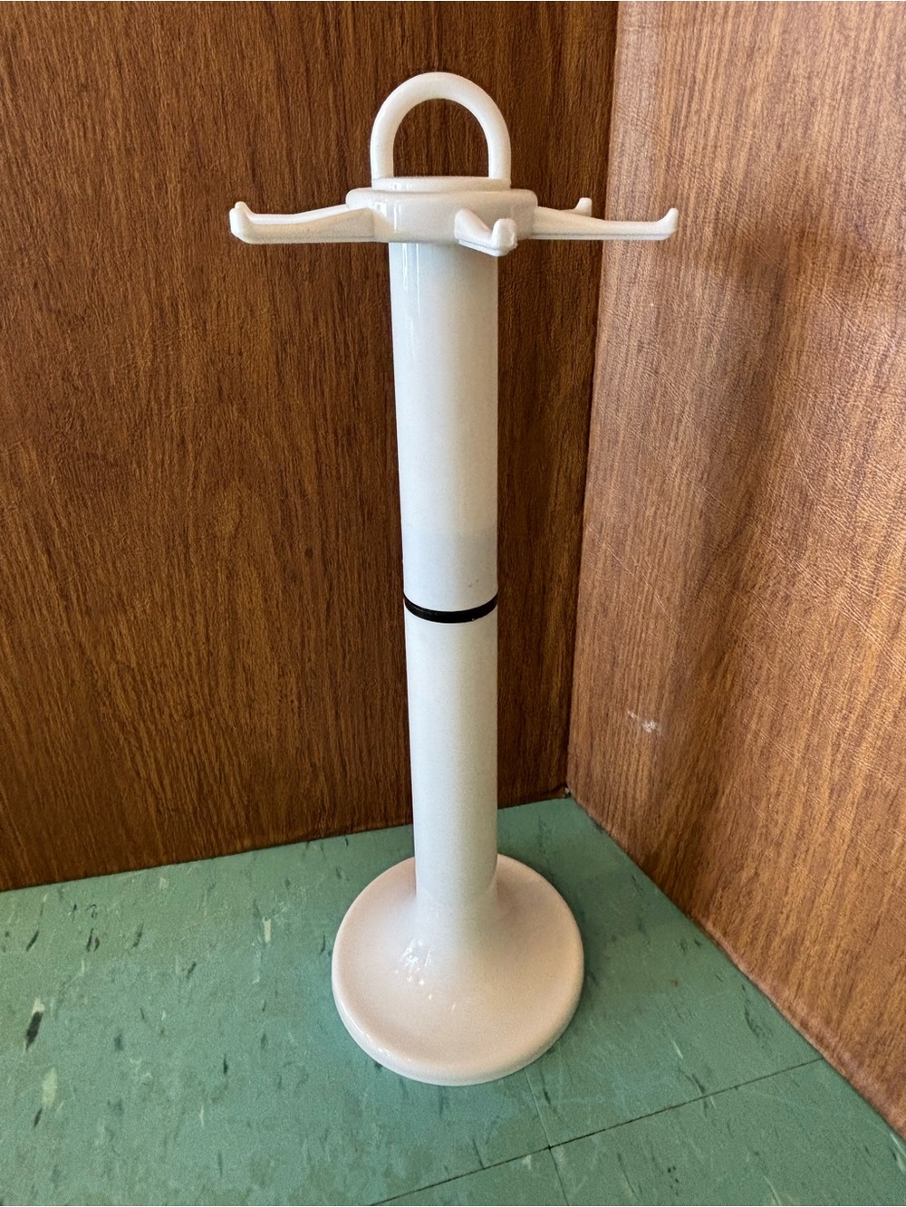 Vintage utensil stand holder rotating U.K design white black mcm